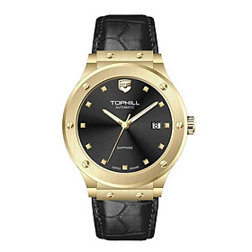 ĐỒNG HỒ TOPHILL TA053G.SB2152 Đồng hồ nam, dây da, máy automatic chống nước 5ATM