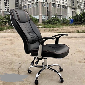 Mua Ghế văn phòng lưng cao nệm dày ngã lưng CM4419-P Nội thất Capta Ghế làm việc tại nhà nệm bọc da PVC ngã lưng thư giãn tay nhựa chữ T chân xoay thép mạ chrome