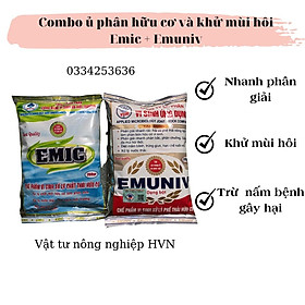 Combo ủ phân cá đậu tương , ủ phân hữu cơ và khử mùi hôi Emic + Emuniv