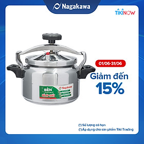 Nồi Áp Suất Cơ Nagakawa NAG1471 (7 Lít) - Làm Bằng Hợp Kim Nhôm Cao Cấp Siêu Bền - Dùng Với Bếp Gas, Bếp Hồng Ngoại - Hàng Chính Hãng