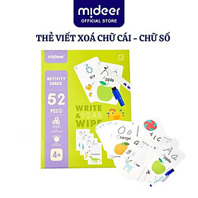 Bộ Thẻ Viết Xóa Học Chữ Cái - Chữ Số Mideer Write & Wipe Cards - 123 & ABC - 52 Thẻ Flashcards