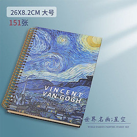 Sổ lò xo B5 ruột line 300 trang 150 tờ siêu dày chủ đề tranh Van Gogh