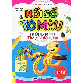 Sách – Combo 8 Cuốn: Nối số & Tô màu thông minh thế giới động vật – Song ngữ Việt Anh – ndbooks