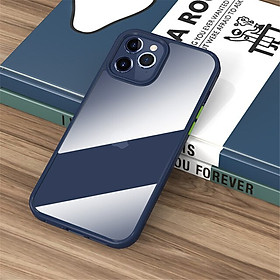 Ốp lưng trong suốt cho iPhone 12 Pro trang bị viền silicon chống sốc bảo vệ 720 độ Hiệu Rock Guard Pro (độ đàn hồi cao, chống trầy xước, chống ố vàng, tản nhiệt tốt) - Hàng nhập khẩu - Xanh Dương