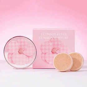 Phấn Nước Dưỡng Ẩm Ohui Ultimate Cover Cushion Moisture Flower Edition Set (tặng kèm 2 lõi)