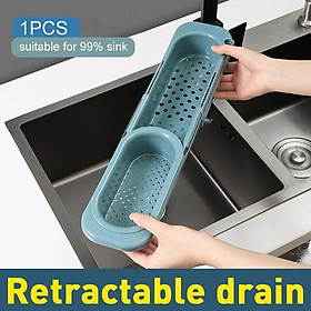 Telescopic Sink Shelf Kitchen Sinks Organizer Soap Sponge Holder Sink Drain Rack Storage Basket Towel Hook Kitchen Gadgets