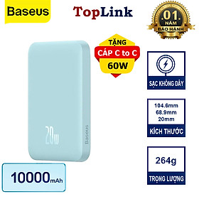 Mua Pin Sạc Dự Phòng Không Dây Từ Tính Baseus Magnetic Sạc Dây 20W  Không Dây 15w Cho 12 13 14 - Hàng Chính Hãng