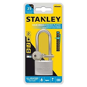 Ổ Khóa Stanley USA, Chrome trắng, càng dài, rộng 40mm- S742-016