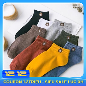 Combo 10 đôi tất nữ cổ ngắn hình gấu chống hôi chân - tặng túi