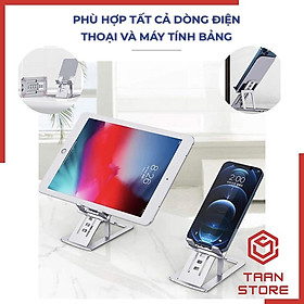 Giá Đỡ Điện Thoại Máy Tính Bằng Hợp Kim Nhôm Điều Chỉnh 6 Nấc Cao Cấp Để Bàn Gấp Gọn