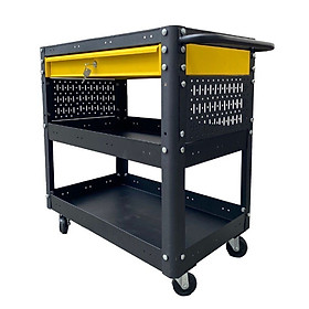 Mua Xe đẩy 3 tầng đa năng màu đen hộc kéo vàng Fabina