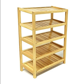 Kệ giày dép gỗ 5 tầng ngang 80 cm - gỗ cao su - kệ sách đa năng - có 2 màu cho bạn lựa chọn - cao 85 cm