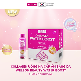 H&B GIFTS Collagen uống HA cấp ẩm sáng da Welson Beauty Water Boost hộp 6