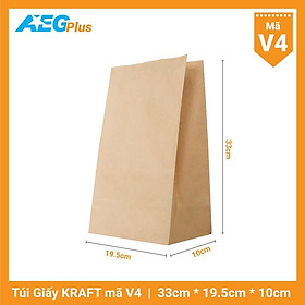 Túi giấy đáy vuông mã V4 - Túi giấy kraft trơn