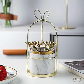 Mua Giỏ Sứ khung hợp kim mạ vàng | LẴNG SỨ VÂN ĐÁ | GIỎ SỨ VÂN ĐÁ | HŨ SỨ VÂN ĐÁ KÈM KHUNG INOX VÀNG GƯƠNG