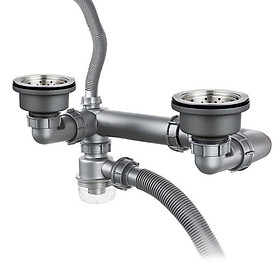 Mua Bộ xi phông thoát nước cho chậu rửa bát 2 hố 110mm