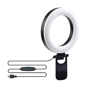 Video Conference Lighting Kit Computer Clip Video Fill Light Ring Dimmable Live Light with With Metal Tripod