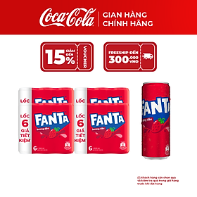 [SALE 12.12] Lốc 24 Lon Fanta 320ml – Vị Dâu Tự Nhiên, Nước Giải Khát Có Gas, Ngọt Mát Sảng Khoái