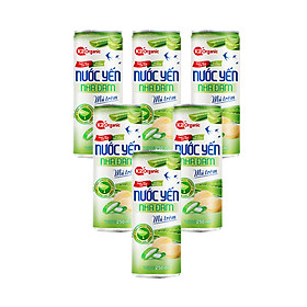 Lốc 6 Lon Nước Yến Nha Đam Mủ Trôm K2 Organic, Lon Nhôm 250ml