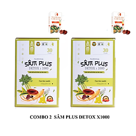 Combo 2 Hộp SÂM PLUS DETOX X1000 hỗ trợ giảm thèm ăn phân giải mỡ thừa hỗ trợ kiểm xoát cân nặng an toàn hiệu quả an toàn bằng thảo mộc tự nhiên