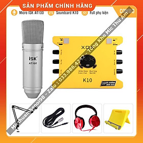 Mua Combo Mic Thu Âm Sound Card XOX K10 2020 Micro ISK AT100 Loại 1 . Âm Thanh Cực Hay   Dễ Dàng Lắp Đặt