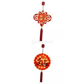 2x LED Lights Spring Festival Hanging 3D Red for Festival Decor Chinese Knot