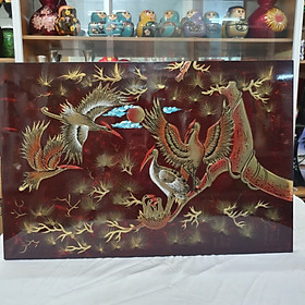 Mua Tranh sơn mài - TÙNG HẠC DIÊN NIÊN -Size 40x60 cm - Ý Nghĩa Phong Thủy