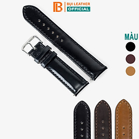 Dây đồng hồ da bò Bụi Leather D101- Da thật khâu tay thủ công cao cấp - Bảo hành 12 tháng