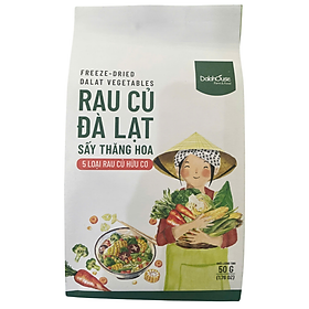 Rau củ đà lạt hữu cơ sấy thăng hoa 50gr - 5 loại rau củ hữu cơ tiện lợi, dinh dưỡng