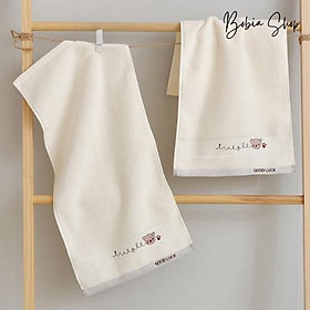 Mua Khăn mặt cotton cho bé hình gấu nhỏ cute siêu dày dặn  siêu thấm hút  siêu mềm mại 50x25cm