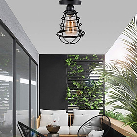 Retro Style Ceiling Light Semi Flush Mount for Entryway Living Room Corridor