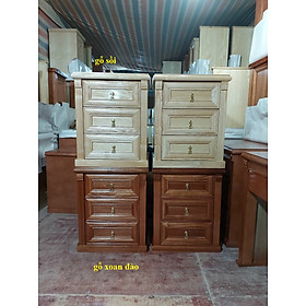Tủ đầu giường gỗ sồi, tab đầu giường gỗ sồi, xoan đào loại 3 ngăn kéo soi