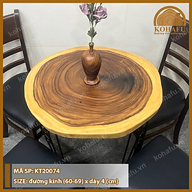 Mua Bàn Trà / Bàn cafe Gỗ Me Tây Nguyên Tấm Tự Nhiên (50-60)cm - Chân sắt hairrpin cong độc đáo
