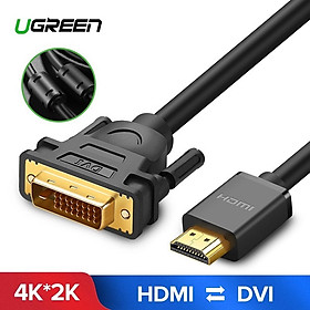 Cáp HDMI sang DVI 24+1 Ugreen 30116 10135 10136 10137 HD106 màu đen ( dùng 2 chiều) Hàng chính hãng