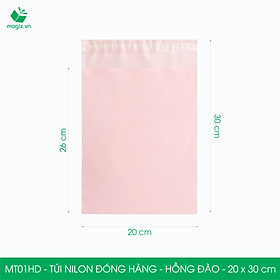 MT01HD - 20x30 cm  - Túi nilon gói hàng - 200 túi niêm phong đóng hàng màu hồng đào