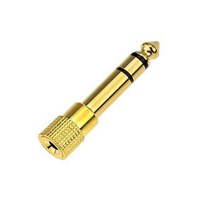 Đầu chuyển đổi âm thanh màu vàng từ 6.5/6.35mm sang 3.5mm cho máy khuếch đại âm thanh/micrô/bộ chuyển đổi AUX
