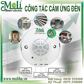 Mua CÔNG TẮC CẢM ỨNG HỒNG NGOẠI MOLI - CẢM ỨNG BẬT ĐÈN ÂM TRẦN