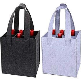 2PCCS 6 Túi chai Vin Vin Transport Chai túi trong Fels With Tay xử lý Túi rượu vang