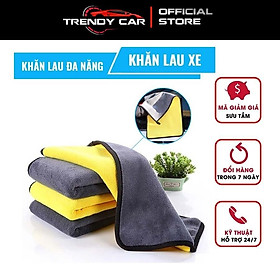  Freeship khăn 2 lớp lau xe đa năng thấm hút tốt loại cao cấp dày 900GSM có clip mô tả