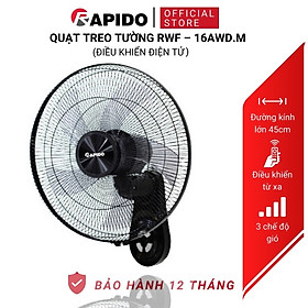 Mua Quạt treo tường Rapido RWF – 16AWD cao cấp  chính hãng  siêu êm  3 chế độ gió  đường kính 45cm - Hàng chính hãng