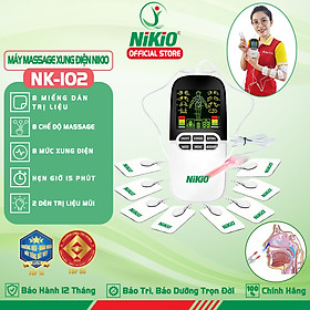 Máy Massage Xung Điện Trị Liệu Nikio NK-102 - 8 Miếng Dán Mát Xa Giảm Đau Nhức Toàn Thân Với Công Nghệ Điện Xung Mới - Đèn Hồng Ngoại Hỗ Trợ Trị Viêm Mũi Dị Ứng, Viêm Xoang - Pin Sạc Không Dây Tiện Lợi