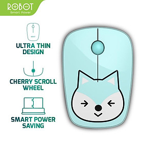 Chuột Không Dây 2.4GHz Dễ Thương, Có 2 Màu, Khoảng Cách Tín Hiệu 20m Công Nghệ Cảm Biến Quang Học 1600DPI - Hàng Chính Hãng