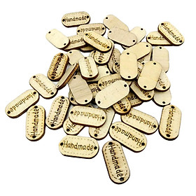 100 Pieces Natural Wooden Buttons For Clothing ''Handmade'' Letter Sewing 2 Holes Scrapbooking for Crafts DIY Card Making Decorating Accessories