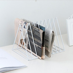 Desktop Book Magazine Shelf Holder Bookshelf for Home Office Decor White