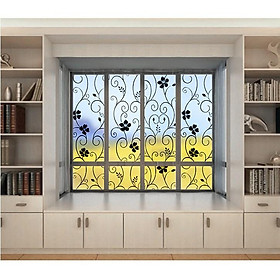 Mua 5M Giấy Dán Kính họa tiết hoa đen trắng không cần keo DK061 - khổ 0.45m