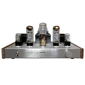 Bộ khuếch đại âm thanh Ampli Oldchen EL34-b BL-02 màu bạc 2 bên sườn gỗ 5 bóng