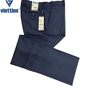 Viettien - Quần tây nam dài Màu Xám xanh 1S4195 không ly phom Regular fit