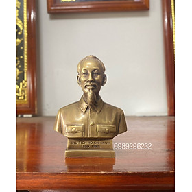 Mua Tượng Bác Hồ bằng đồng vàng màu hun cỡ nhỏ để bàn - Tượng cụ Hồ CHí Minh