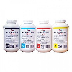 Bộ 4 màu Mực đổ Thuận Phong TP07 dùng cho máy in màu HP CP1025 / 1215 / 1515 / 2025 - Hàng Chính Hãng