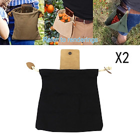 2 Pieces Foraging Pouch Collapsible Treasures Collecting Waist Belt Bag
